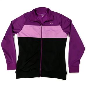 FILA Womens XL Purple Zip Up Track Jacket